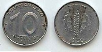 10 пфеннигов,1950 год (2 шт)