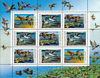 6155-6157 - Утки (Обыкновенная кряква, Обыкновенный гоголь, Красноносый нырок) (2)