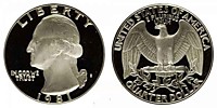 Quarter dollar liberty 1981 год, перевертыш-"Р"