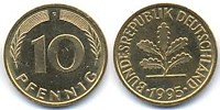 10 пфеннигов-J. 1995 год